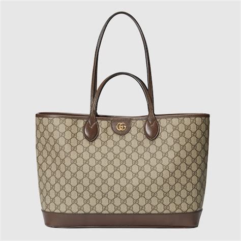 Ophidia medium tote bag in beige and ebony Supreme 